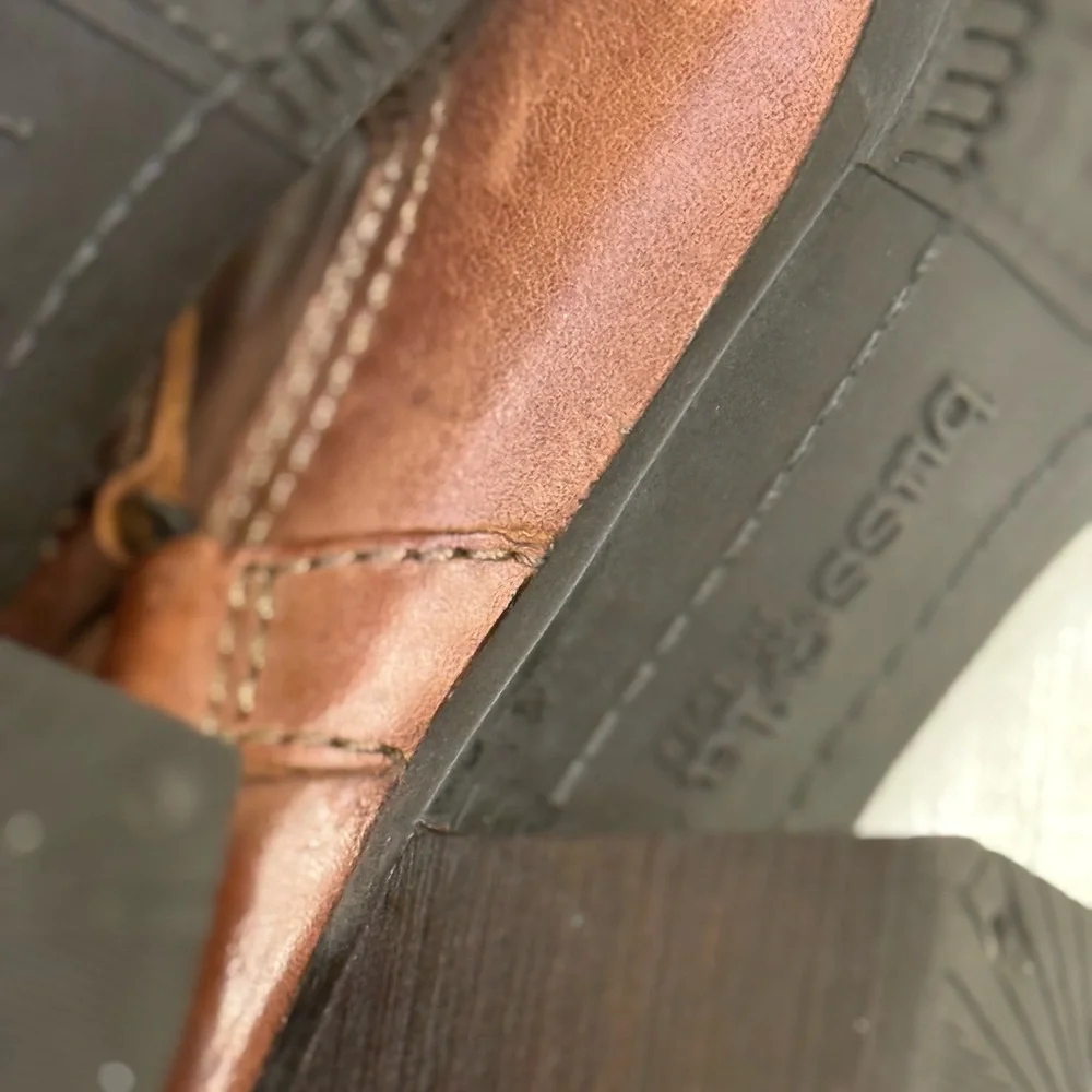 Gorgeous Lux Cognac Leather Bussola Brown Ankle Boots Size 38 (US 7) - Picture 14 of 16